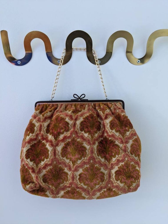Vintage Tapestry Bag Matching Coin Purse