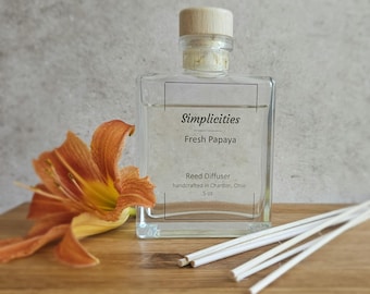 5oz. Nontoxic Fresh Papaya Reed Diffuser with Natural Rattan Reeds
