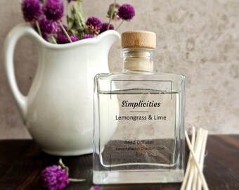 5oz Lemongrass & Lime Nontoxic Reed Diffuser with Natural Rattan Reeds