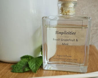 5oz. Fresh Grapefruit & Mint Nontoxic Reed Diffuser with Natural Rattan Reeds