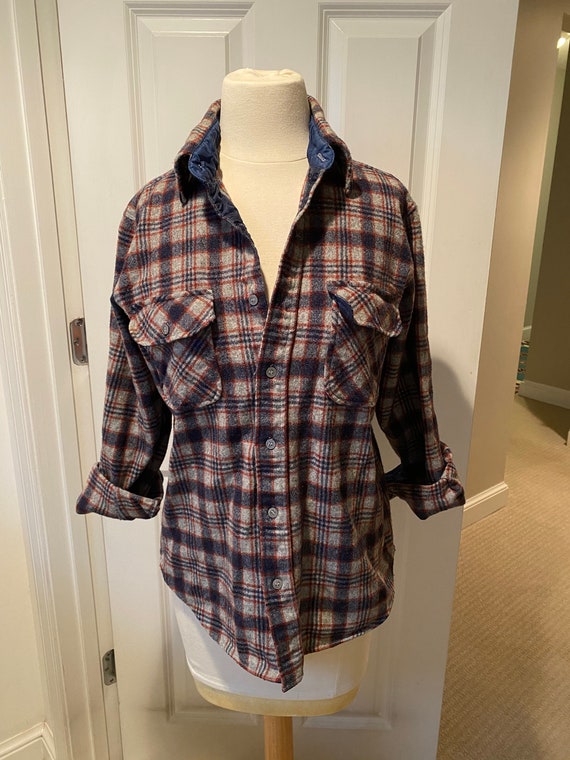 Vintage Sears plaid wool shirt/jacket