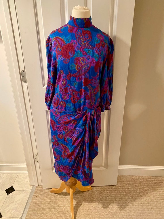 Vintage Hanae Mori silk floral dress