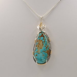 Blue Nevada Number Eight Mine Turquoise Pendent