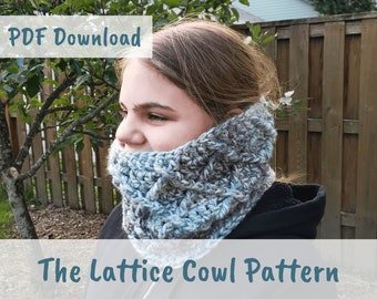 The Lattice Cowl Crochet Pattern - PDF DOWNLOAD