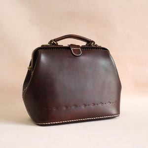 Doctor Bag-Damen Rindsleder Handtasche Handarbeit Schultertasche Italienisches Leder Arzttasche Top Henkel Tasche-Große Größe