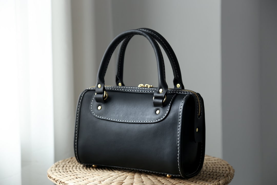 Mini Boston Bag- Women's Leather Barrel Bag Handmade Mini Boston Bag- Women's Leather Barrel Bag Handmade