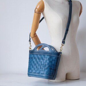 Bolso de cuero tejido a mano: bolso de hombro de plena flor imagen 19