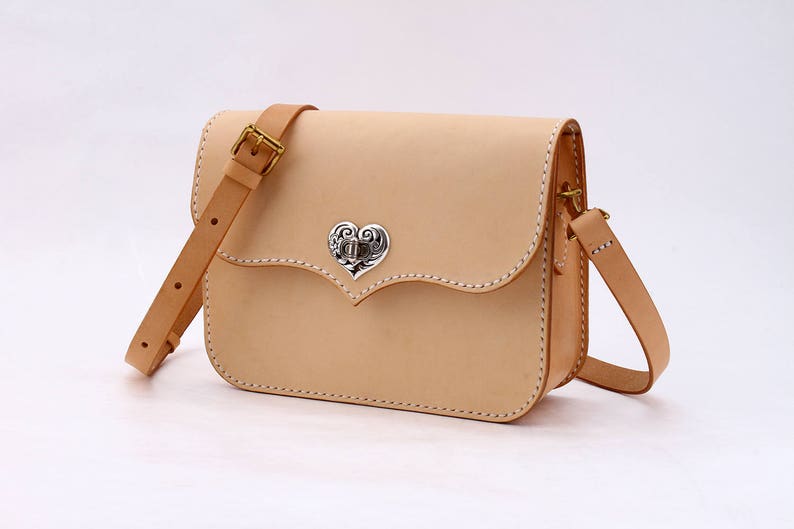 Women's Cowhide Leather Classic Square Saddle Handbag Handmade Adjustable Cross Body Shoulder Bag image 1