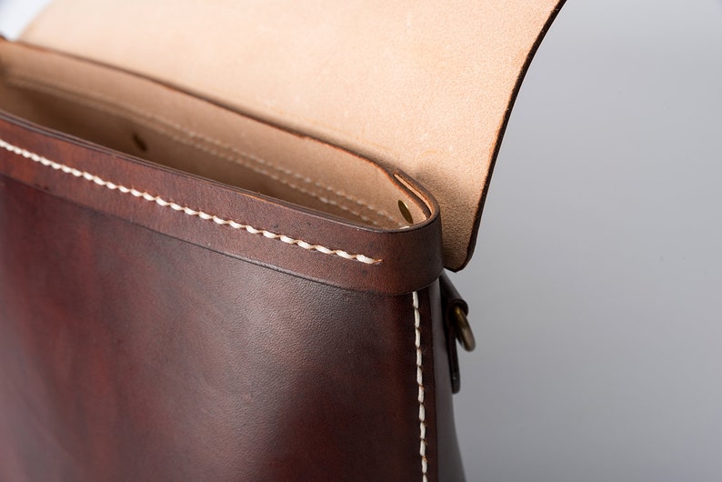 Men's Cowhide Leather Large Messenger Handbag Handmade Etsy