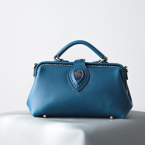Bolso de médico de piel con LABRADORITA: bolso estilo médico, cartera de piel, bolso de hombro, bolso de piel con monograma, para llevar a diario