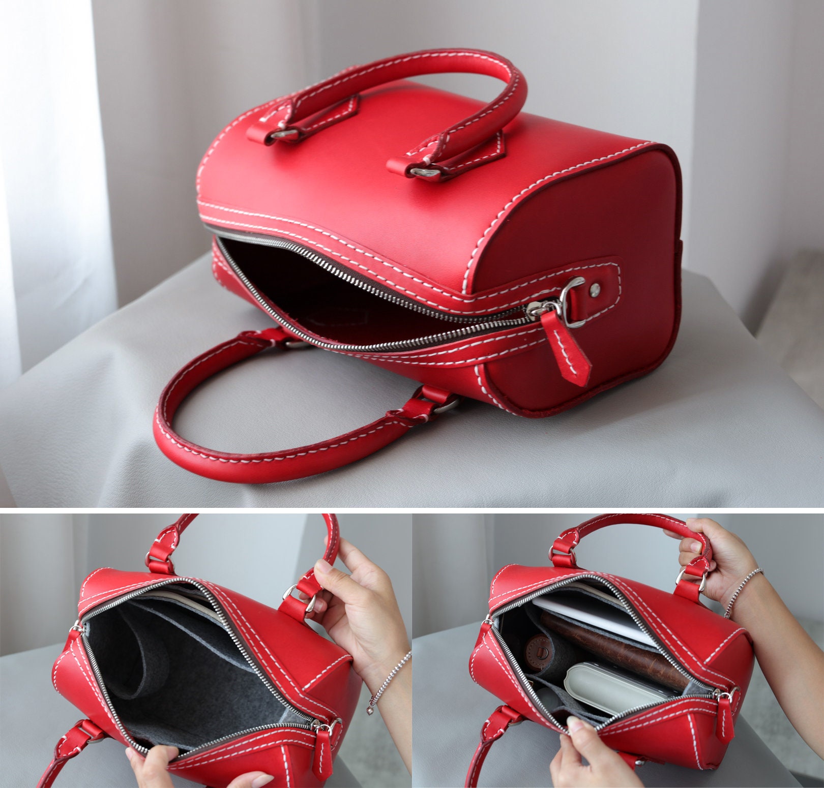 ★SCULPTOR★ Summer Boston Bag Red SC25S511RD Summer Boston Bag Red – Sculptor