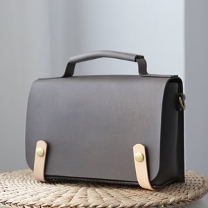 Sacoche en cuir pour hommes, Mini sac messager pour hommes, sac à bandoulière rectangulaire en cuir, sac à bandoulière à poignée supérieure