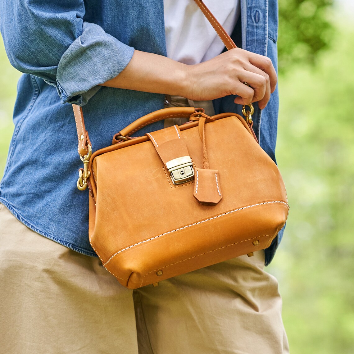 Doctor BagWomen's Cowhide Leather Handbag Handmade Etsy