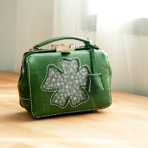 Floral-Dulles Doctor Bag-Rindsleder Geldbörse, Leder Handtasche, Frauen Crossbody Tasche, Top Henkel Mini Tasche, Lange GurtTasche,