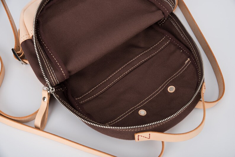 Canvas Leather Women's Small Backpack Concise Design Etsy