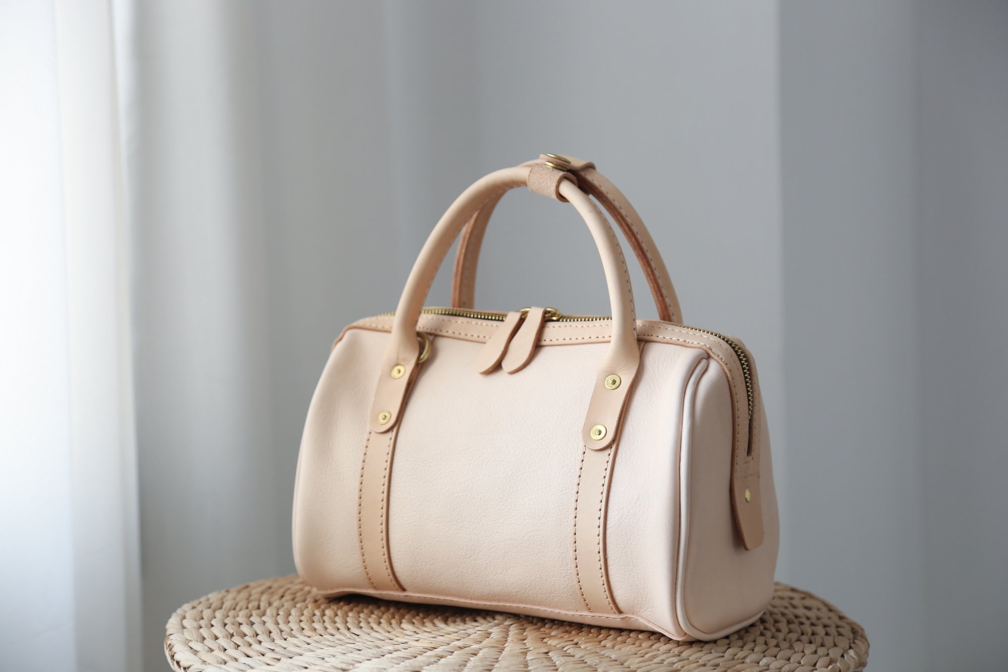 Delvaux Boston Bag Handbag Beige