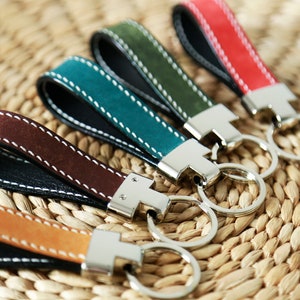 Leather Keys Holder, Kawaii Key chain, Good Gift Mom, Leather Keys Fob, Car Keyring, Every Day Carry image 1