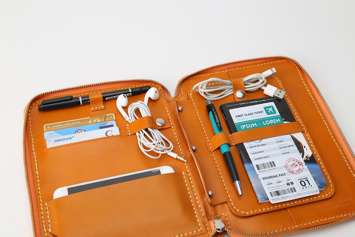 Leather Travel Wallet Organizer Passport Clutch Wallet Etsy