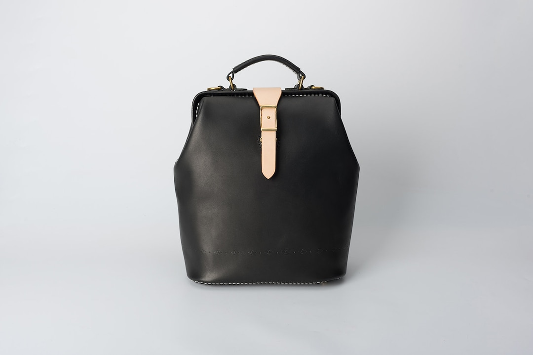 Doctor Bagleather Backpackhand Stitching Leather Backpack Etsy