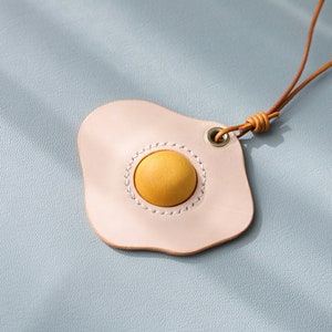 Fried Egg Purse Charm Genuine Leather Tote Charm