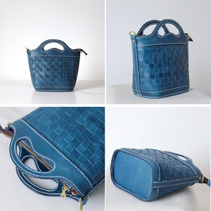 Bolso de cuero tejido a mano: bolso de hombro de plena flor imagen 16