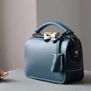 Dulles Doctor Bag-Sac à main en cuir de vachette pour femme, sac à bandoulière fait main