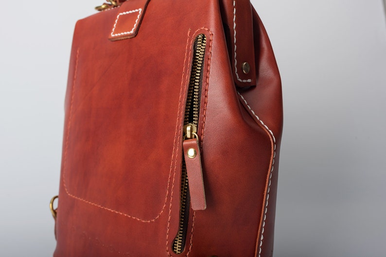 Rucksack Doctor Bag-Leather Backpack,Hand Stitching Leather Backpack Women Leather Backpack Men Large Backpack
