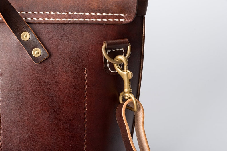 Men's Cowhide Leather Large Messenger Handbag Handmade Etsy