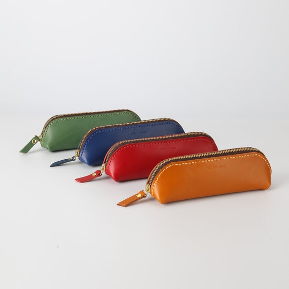 Large Leather Pencil Case Pen Bag