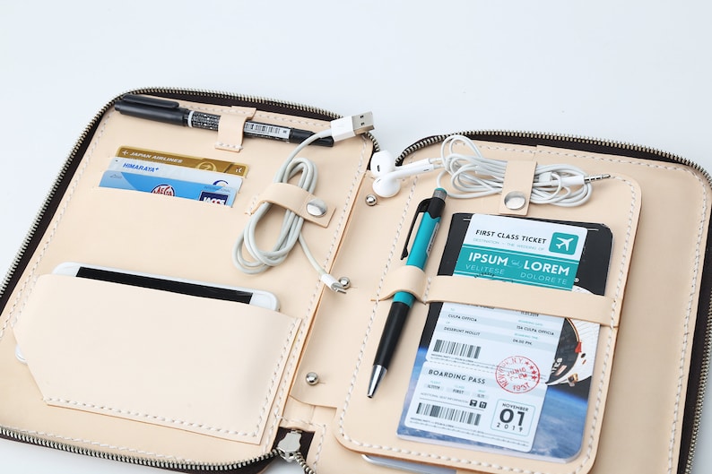 Leather Travel Wallet Organizer Passport Clutch Wallet Etsy