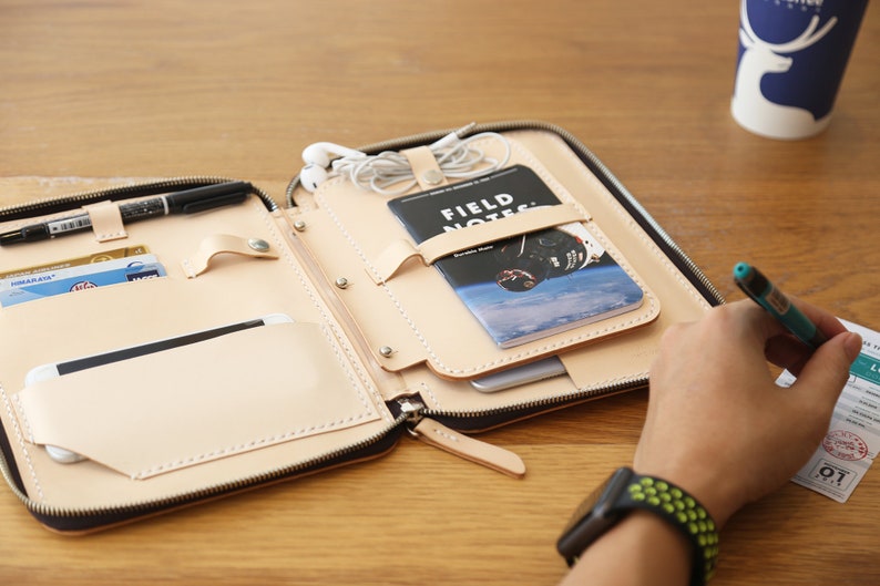 Leather Travel Wallet Organizer Passport Clutch Wallet Etsy