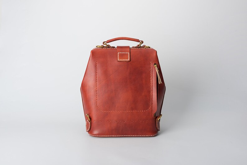 Rucksack Doctor Bag-Leather Backpack,Hand Stitching Leather Backpack Women Leather Backpack Men Large Backpack