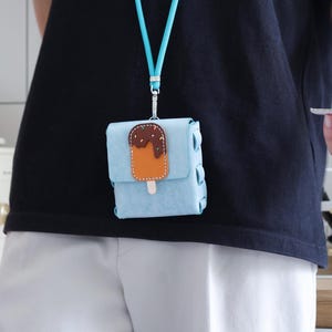 Adorabile mini borsa a tracolla in pelle Porta auricolari in pelle Portamonete in pelle Organizzatore per auricolari Porta rossetto