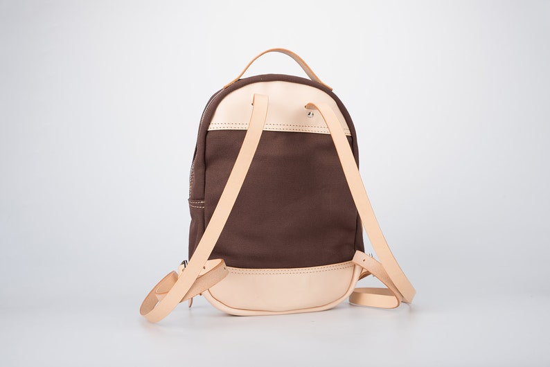 Canvas Leather Women's Small Backpack Concise Design Etsy