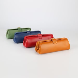 Astuccio portapenne in pelle fatto a mano, stile borsa da medico, astuccio portapenne, portamatite, custodia in pelle