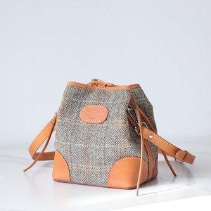 Lady's Wolle Leder Kordelzug Geldbörse Frauen Crossbody Tasche, Top Griff Tasche, Lange Riemen Geldbörse, Umhängetasche jeden Tag tragen