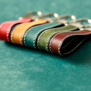 Leather Keys Holder, Kawaii Key chain, Good Gift Mom, Leather Keys Fob, Car Keyring, Every Day Carry image 6