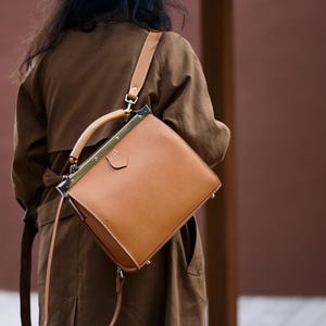 Doktortasche-Dulles Lederrucksack, Handgenähter Lederrucksack Damen, Lederrucksack Herren, Großer Rucksack, Rücksack