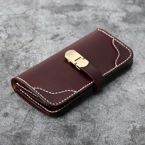 Belted Bifold Wallet, Long Wallet, Clutch wallet, Large Capacity Wallet