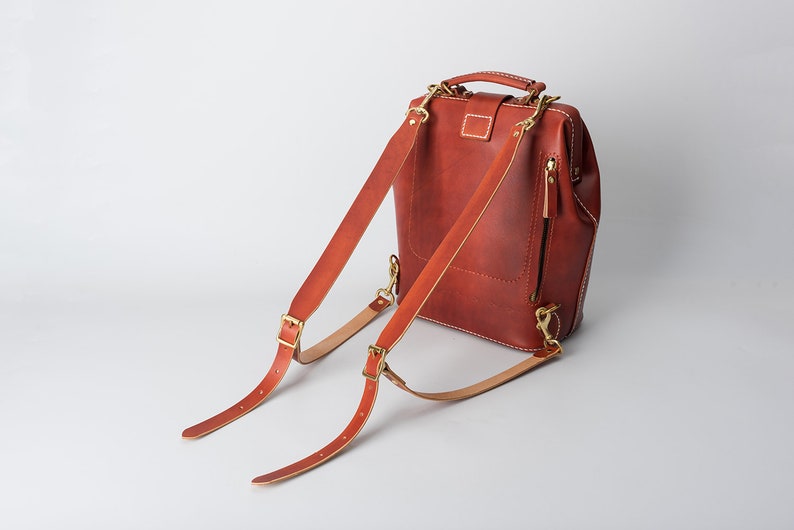 Rucksack Doctor Bag-Leather Backpack,Hand Stitching Leather Backpack Women Leather Backpack Men Large Backpack