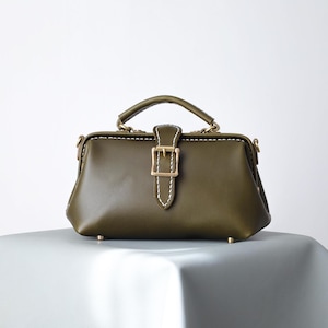 Leather Doctors Bag- Doctor Style Bag, Leather Purse, Off Shoulder Bag, Monogram Leather Bag, Every Day Carry