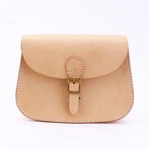 Women Cowhide Leather Classic Saddle Handbag Handmade Shoulder Bag