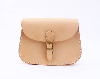 Women Cowhide Leather Classic Saddle Handbag Handmade Shoulder Bag