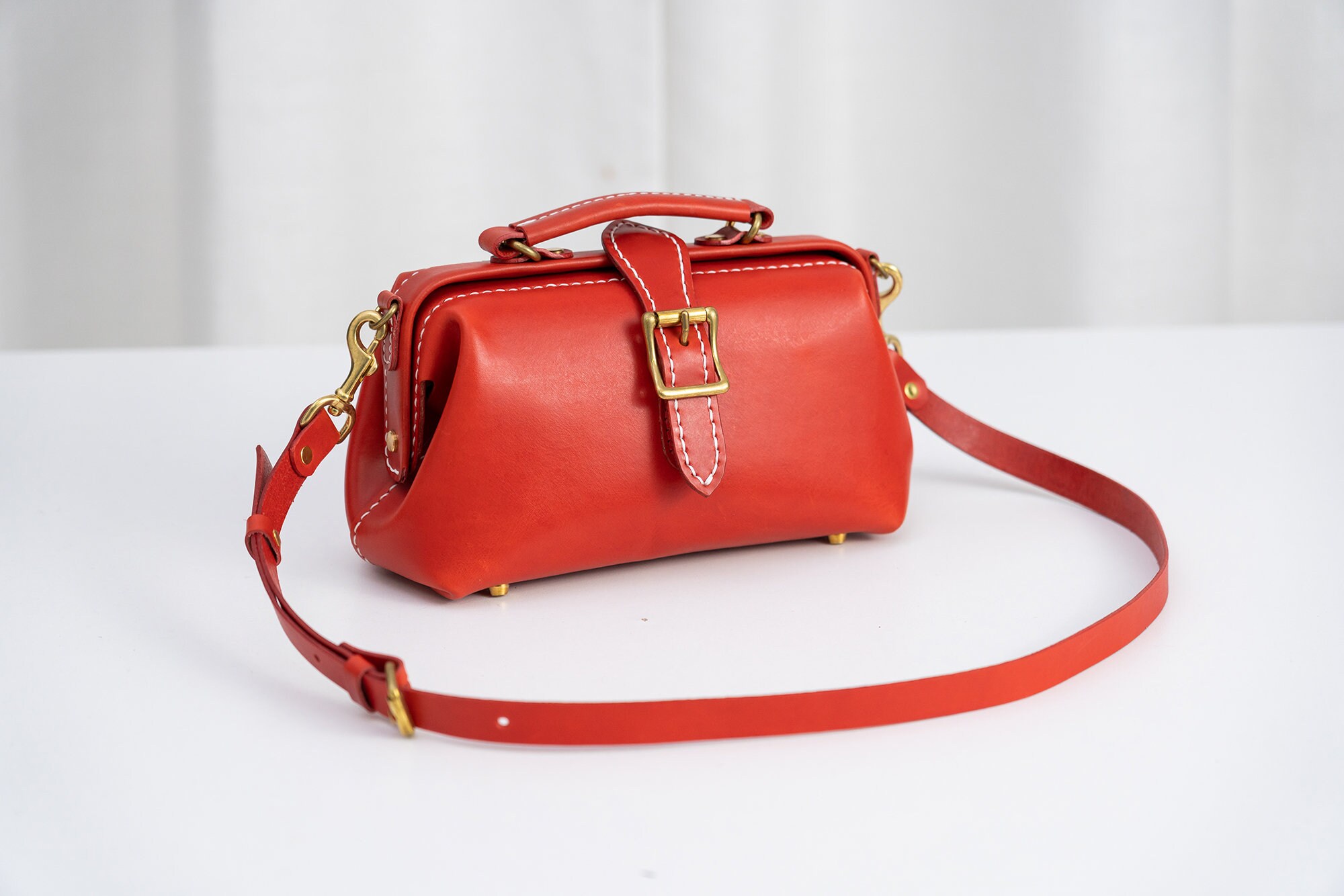 Leather Doctors Bag Doctor Style Bag Leather Purse Off Etsy