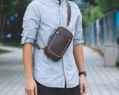 Leather Sling Bag Men Sling Backpack Leather Sling Crossbody Bag Casual Crossbody Bag Mens Sling Bag Leather Gifts Sling Bag Backpack Etsy