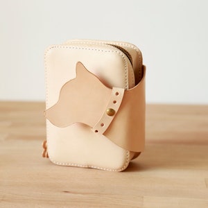 Sac Shiba Inu-Lady pour femme en cuir de vachette chien Mini sac à main à fermeture éclair sac à bandoulière fait main