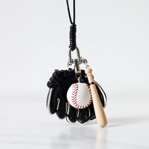 Baseball-Geldbörsen-Charm aus echtem Leder