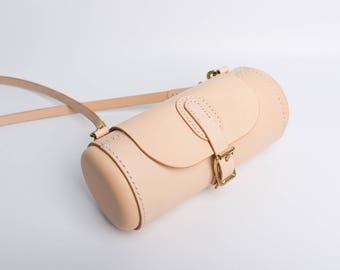 Leather Handmade Capsule Bucket  Shoulder Bag
