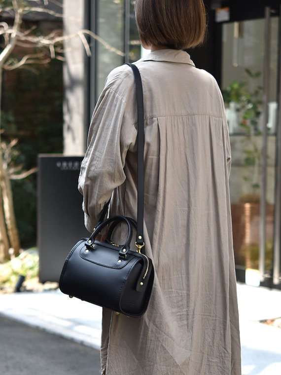 Mini Boston Bag- Women's Leather Barrel Bag Handmade Mini Boston Bag- Women's Leather Barrel Bag Handmade