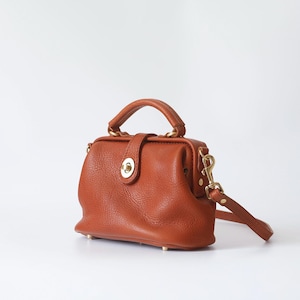 Full Grain Leather Doctor's Bag: Handmade Black Leather Purse